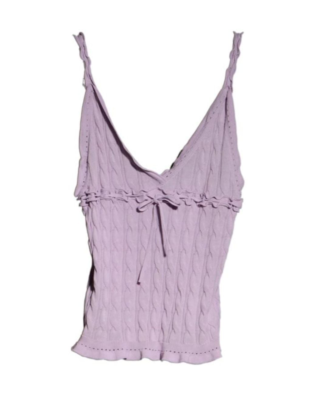 Gucci Purple Braided Cotton Blend Top