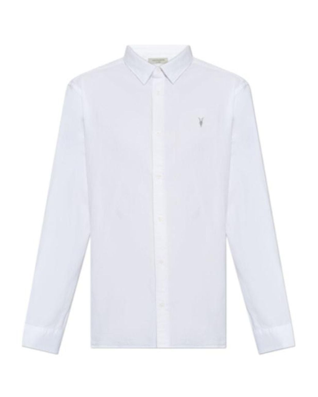 AllSaints White Hawthorne Embroidered Shirt for men
