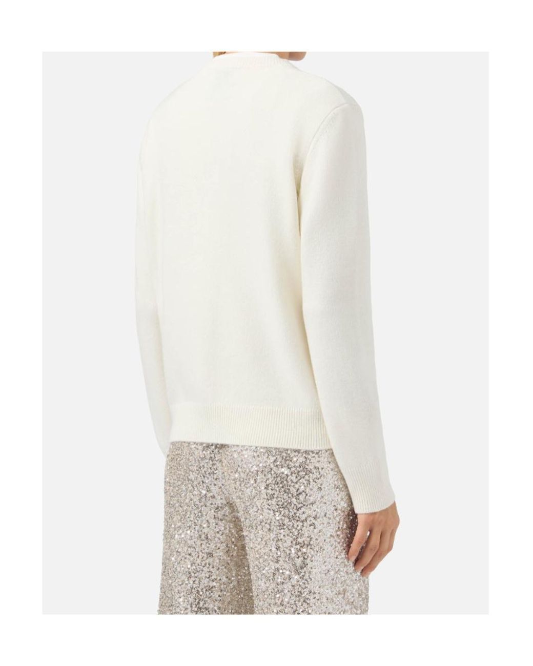 Mc2 Saint Barth White Bollicine Addicted Intarsia Crewneck Jumper