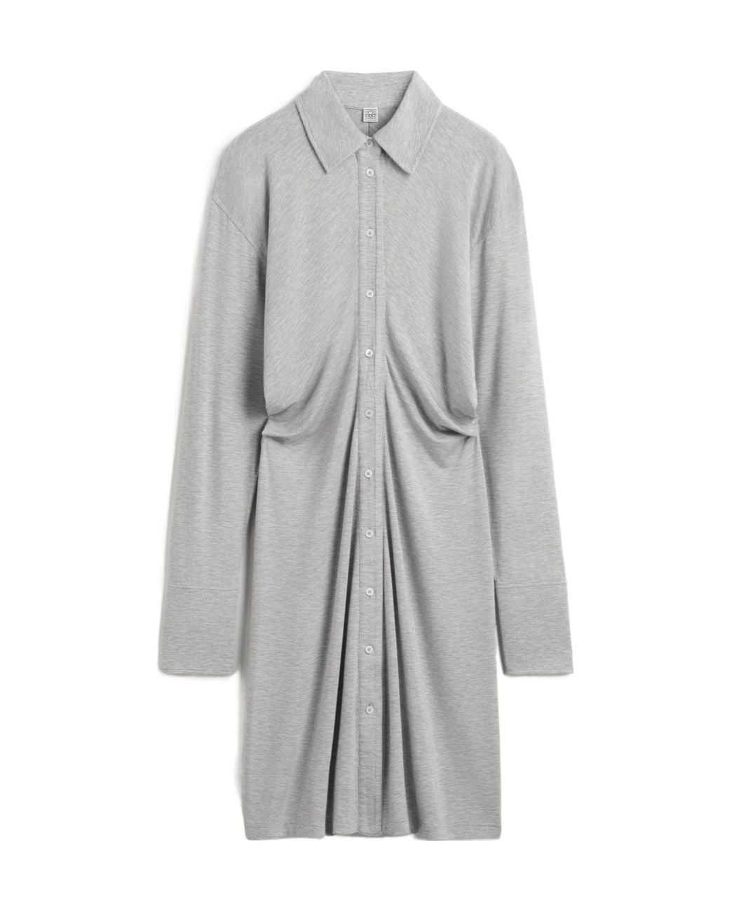 Totême Gray Ruched Mini Dress