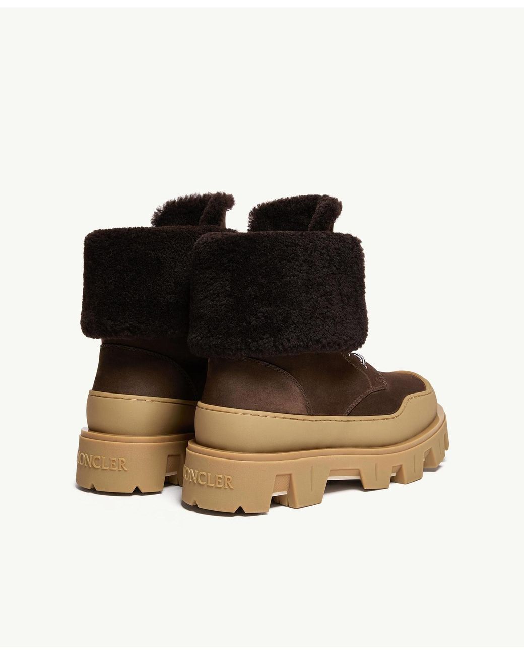 Moncler Brown Peak Snowcap Nubuck Shearling Boots