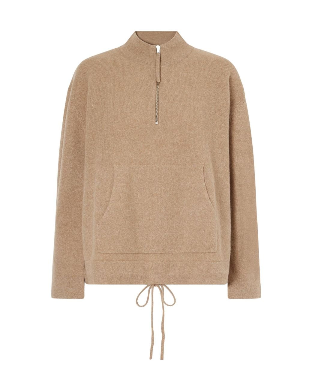 Leset Natural Jesse Drawstring Wool Half-Zip Sweatshirt