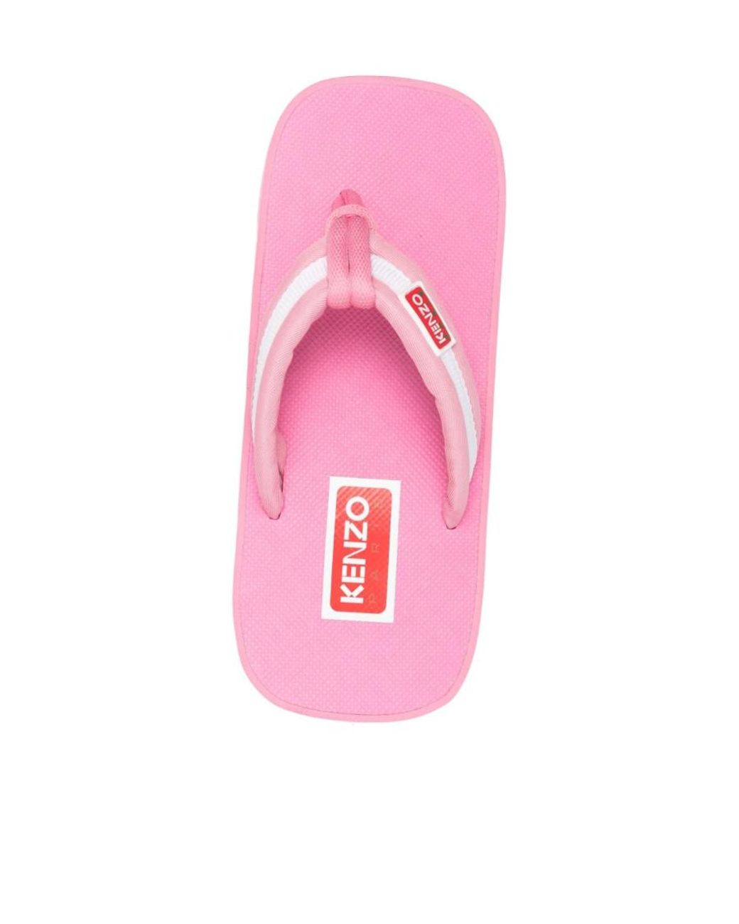 KENZO Pink Logo-Patch Striped Slip-On Flip Flops