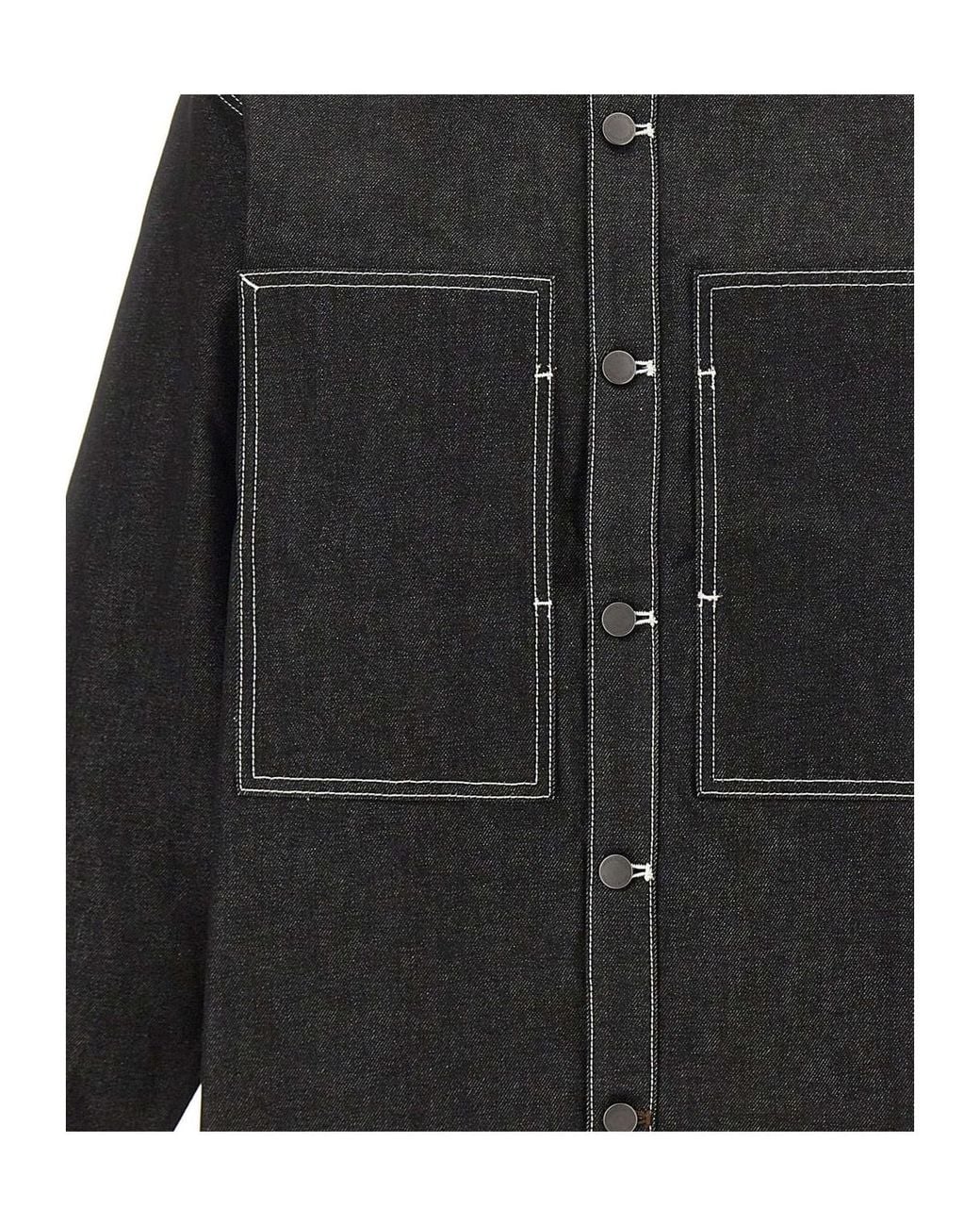 Entire studios Black Snap-Button Denim Shirt for men