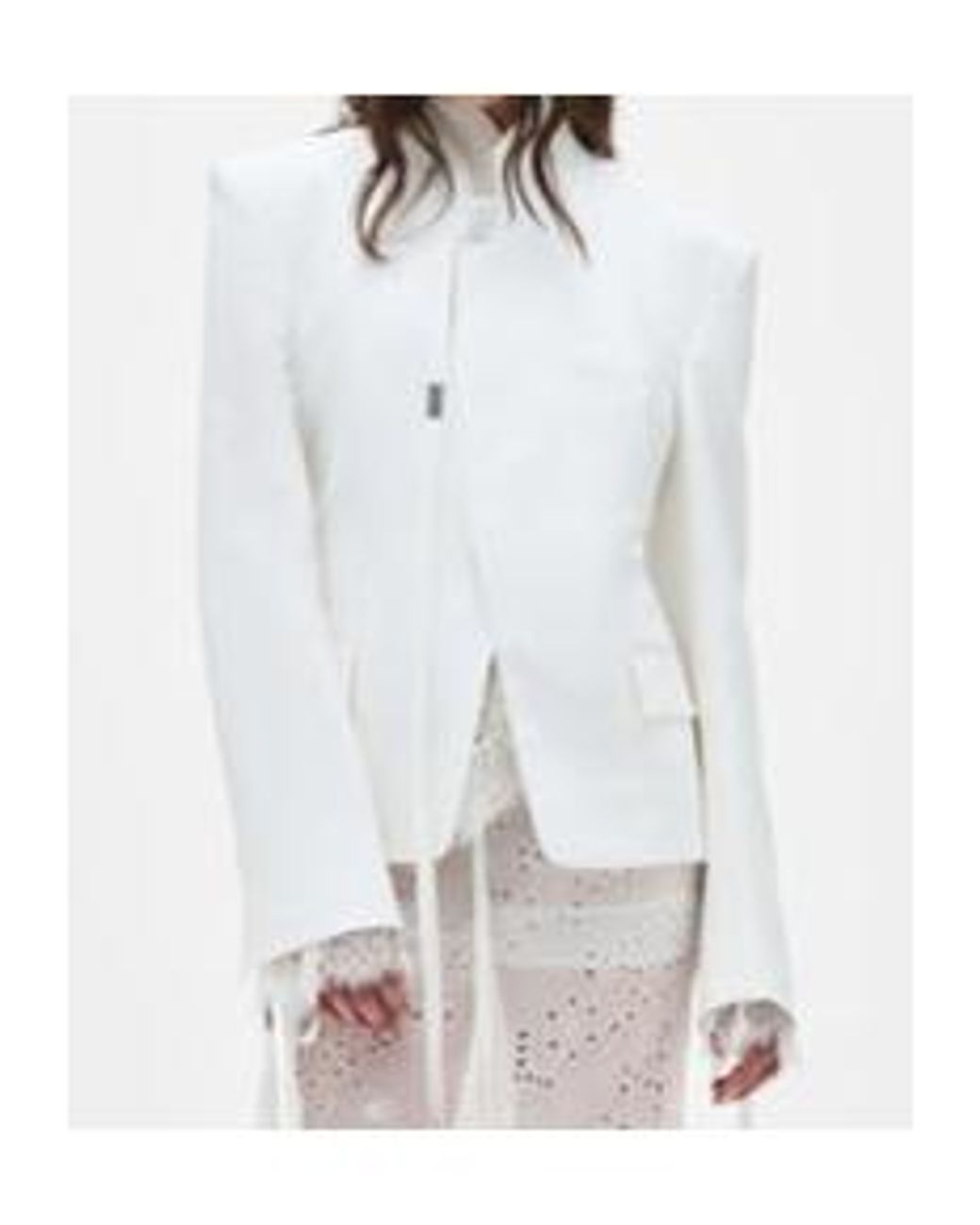 Ann Demeulemeester White Susa Anglaise Broderie Blazer