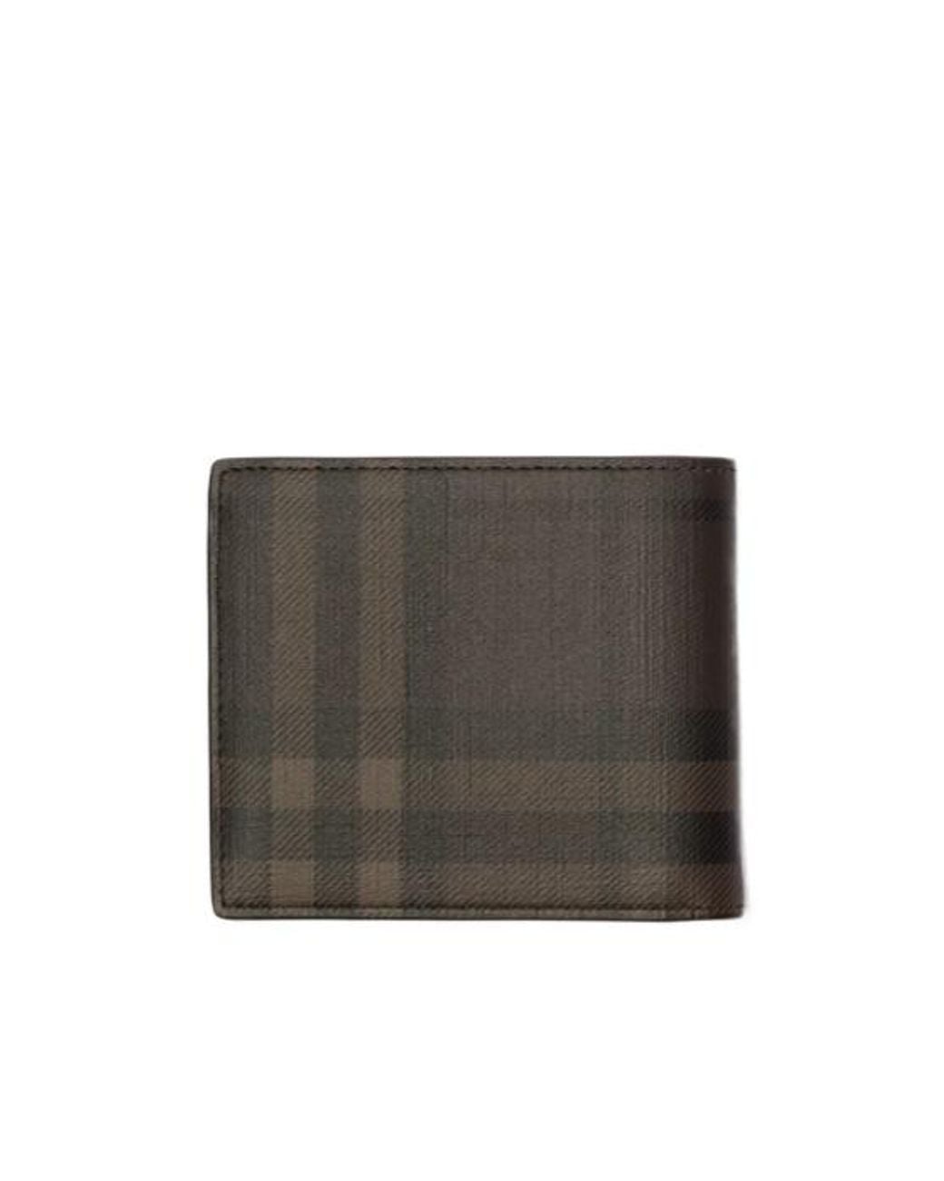 Burberry Black City Check Bifold Wallet for men