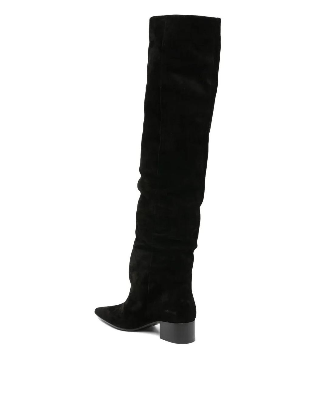 Khaite Black 40Mm Pointed-Toe Suede Boots