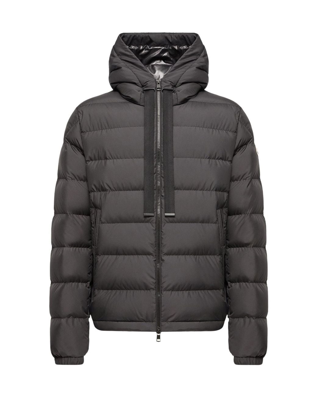 Moncler Gray Zeflor Zip-Up Hooded Puffer Jacket for men