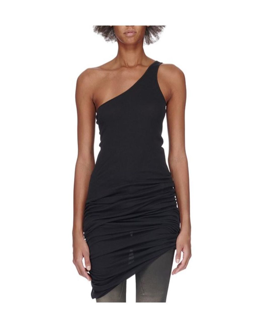 Rick Owens Black Double-Ziggy Cotton Tank Top