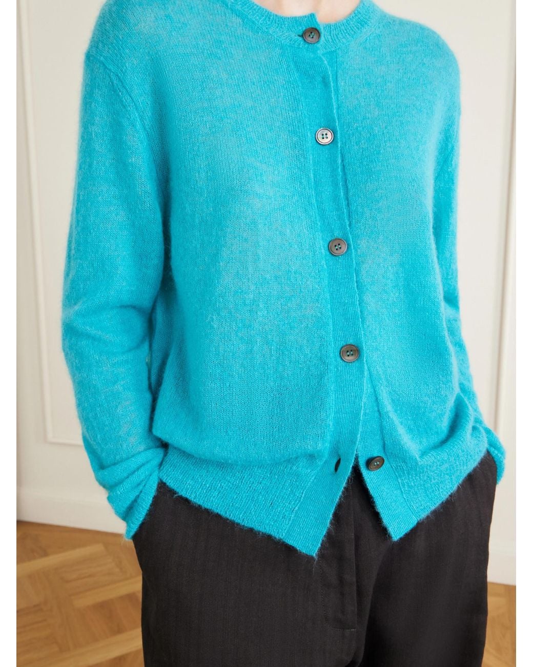 Studio Nicholson Blue Callen Knitted Cardigan