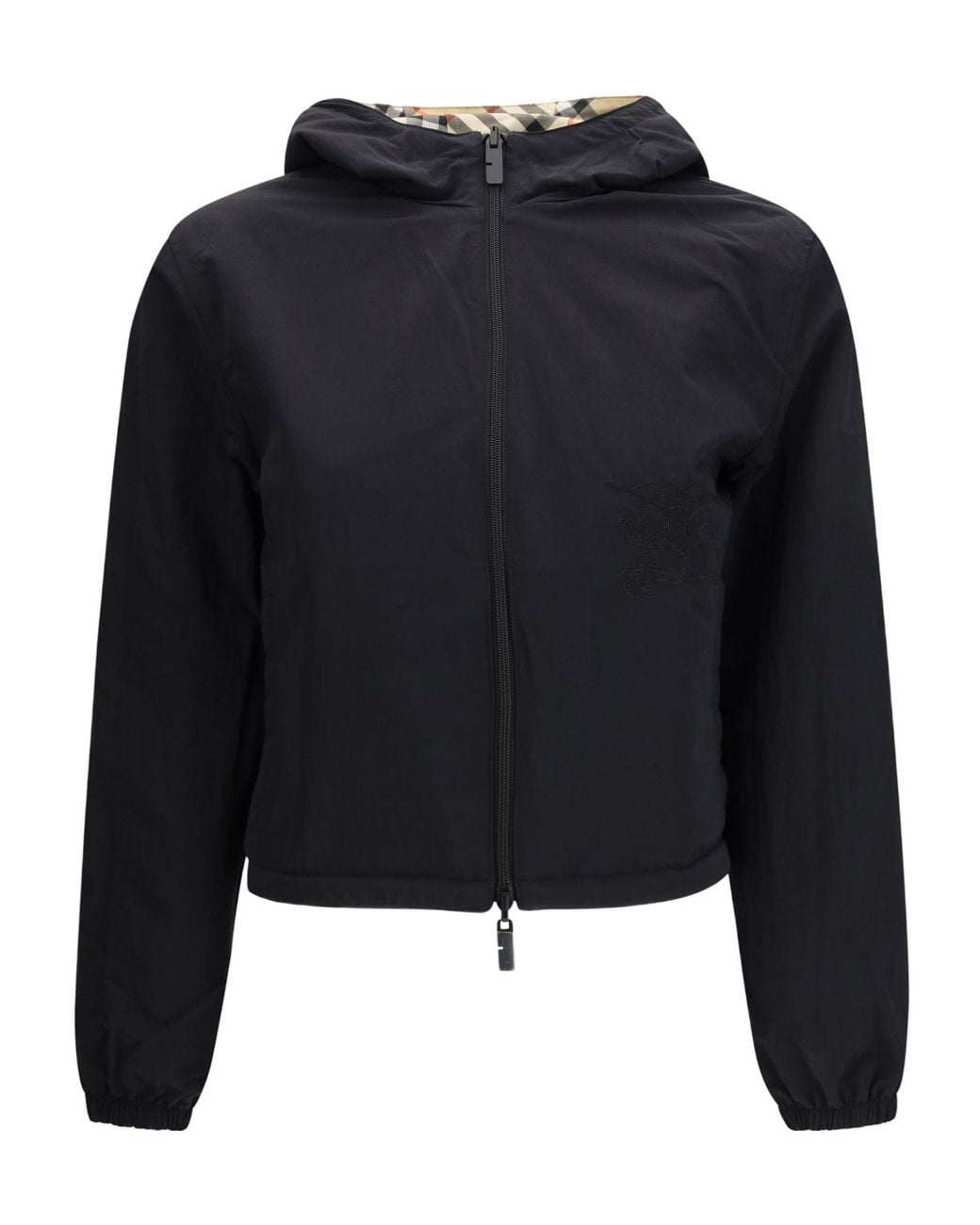 Burberry Metallic Ekd Checked Hooded Reversible Jacket