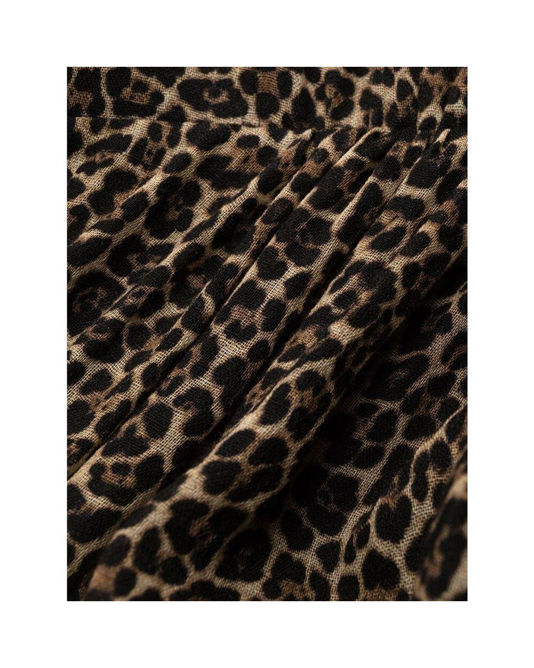 Saint Laurent Black Leopard Printed Long-Sleeved Dress