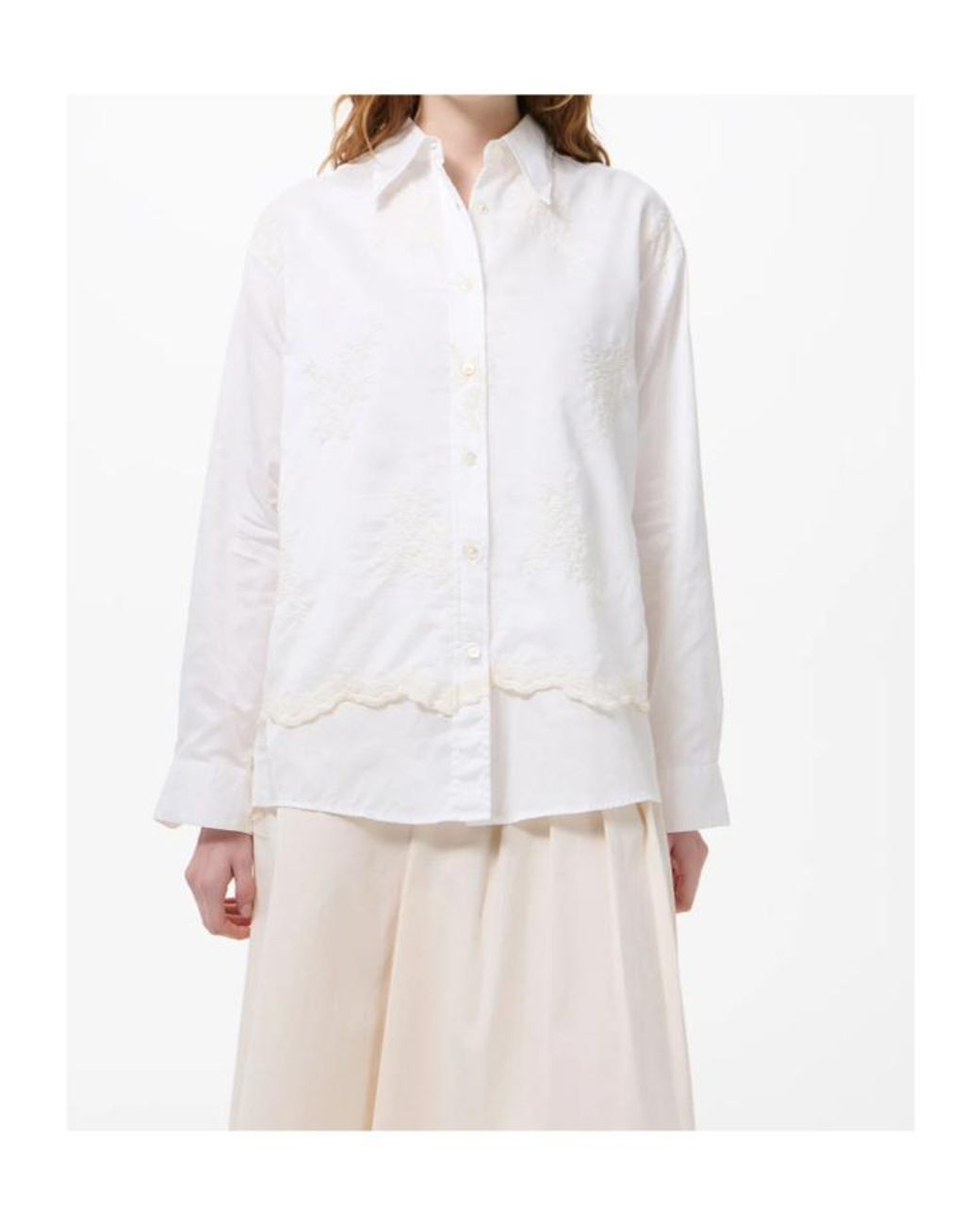 Our Legacy White Precious Flower-Motif Oversized Shirt