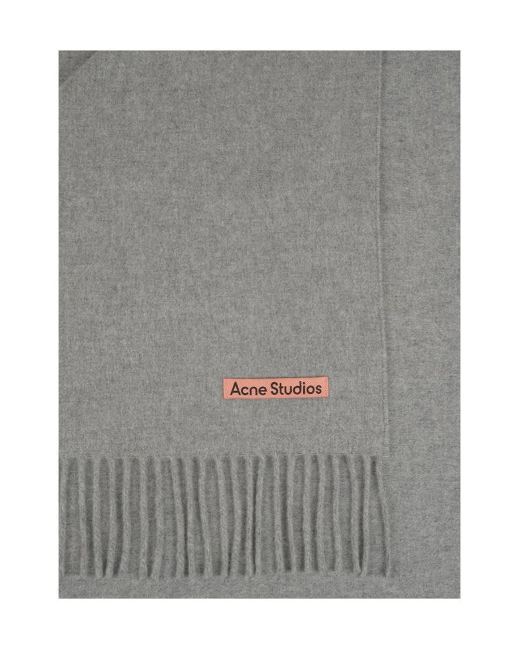 Acne Gray Logo Patch Scarf for men