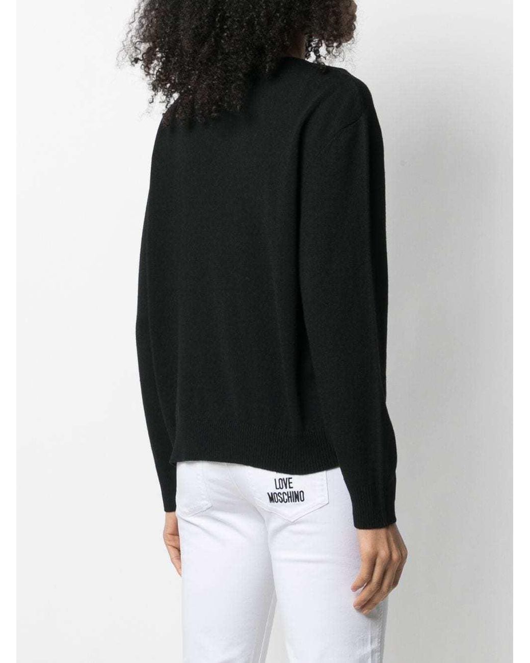 Moschino Black Chest Logo Pullover