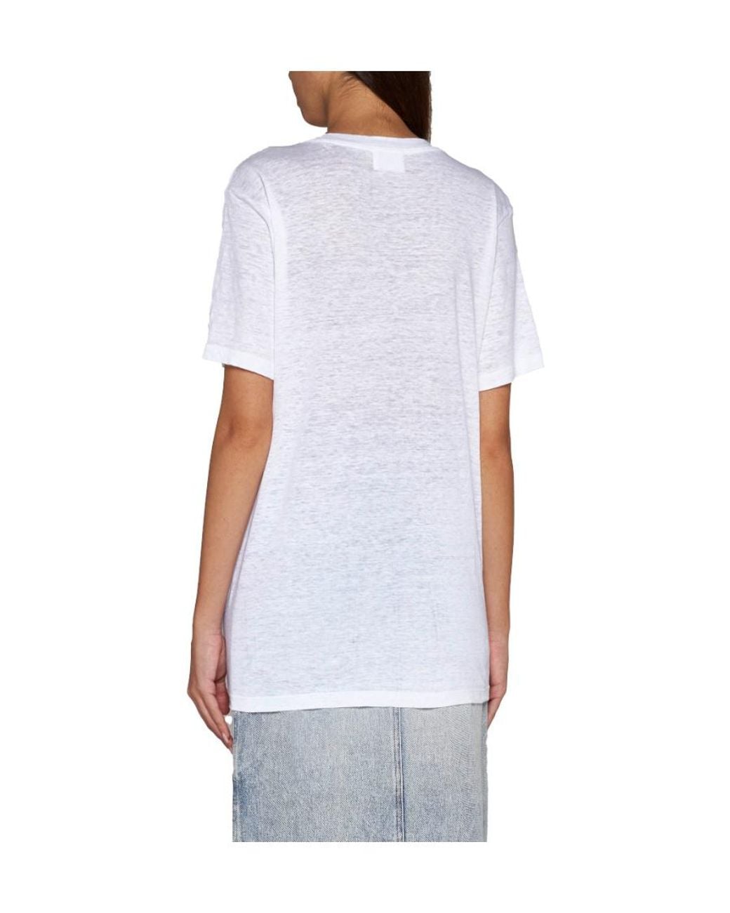 Isabel Marant White Isabel Marant Étoile Logo-Printed Crewneck T-Shirt