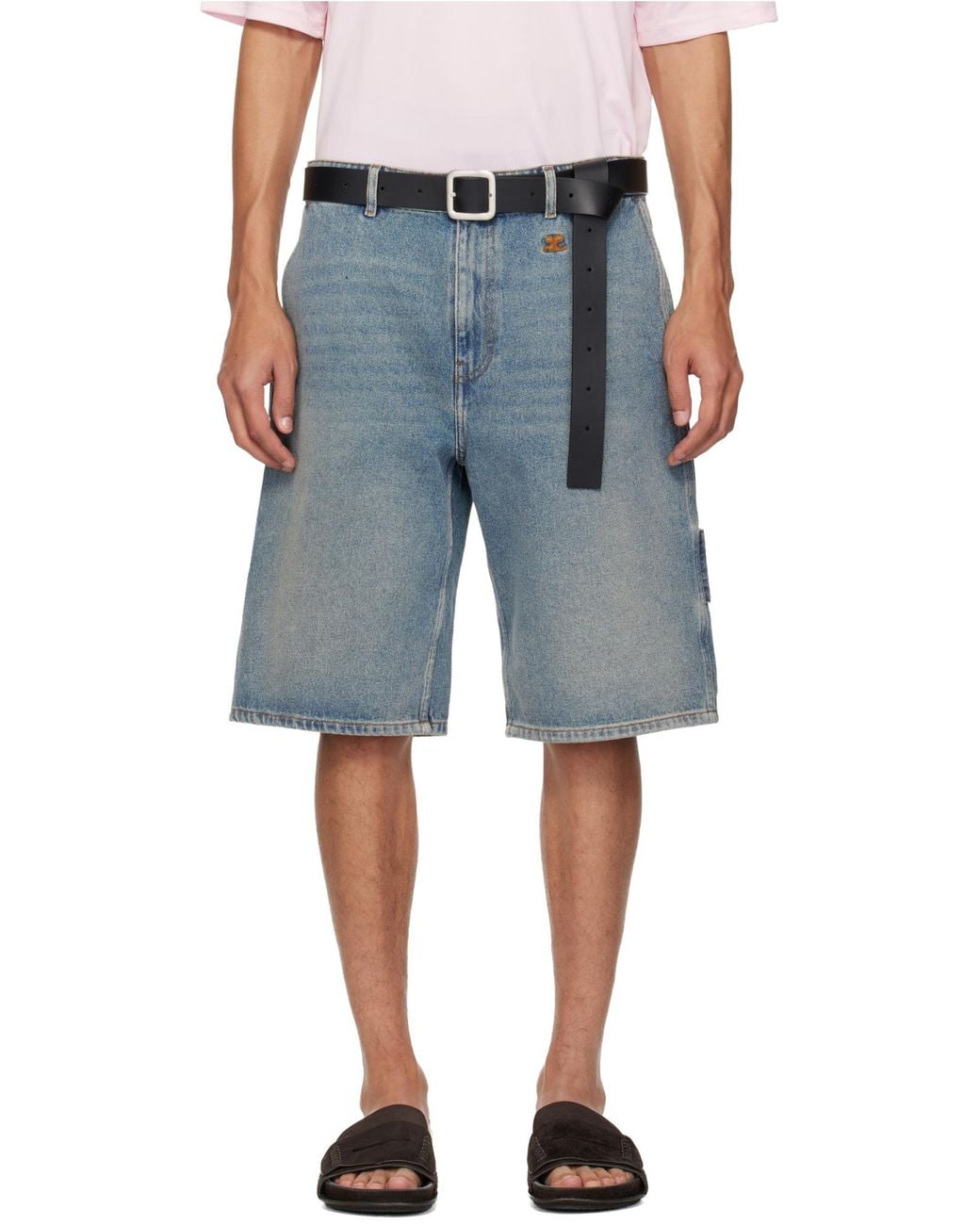 Courreges Blue Courrèges Cargo Denim Shorts for men