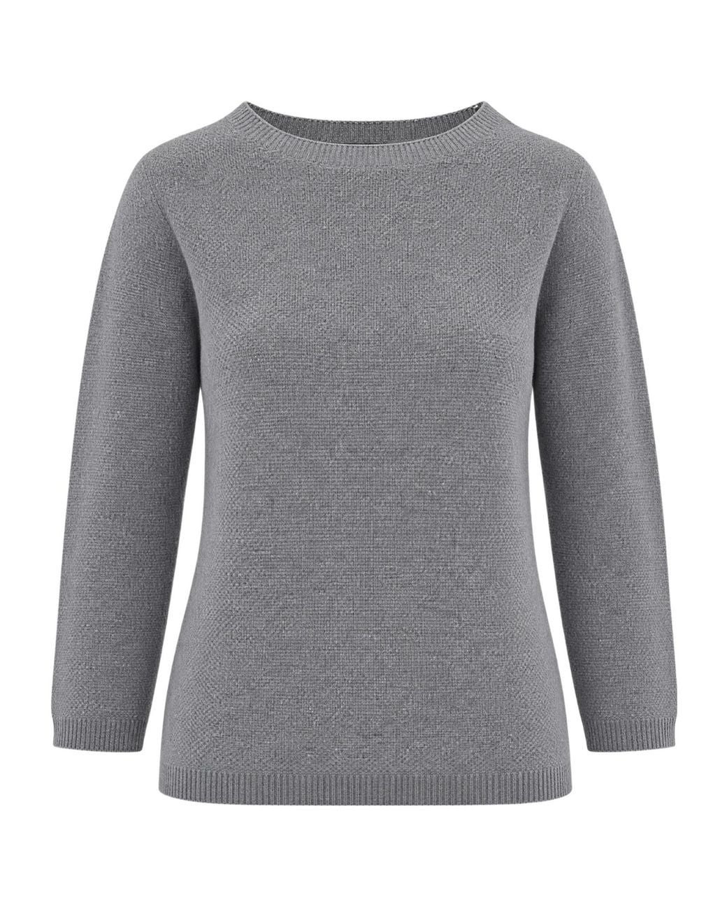 Fabiana Filippi Gray Boat Neck Knitted Jumper