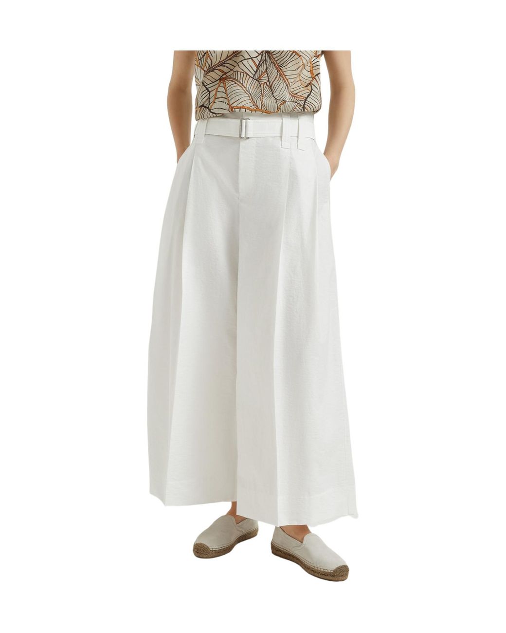 Brunello Cucinelli White Pleated Trousers