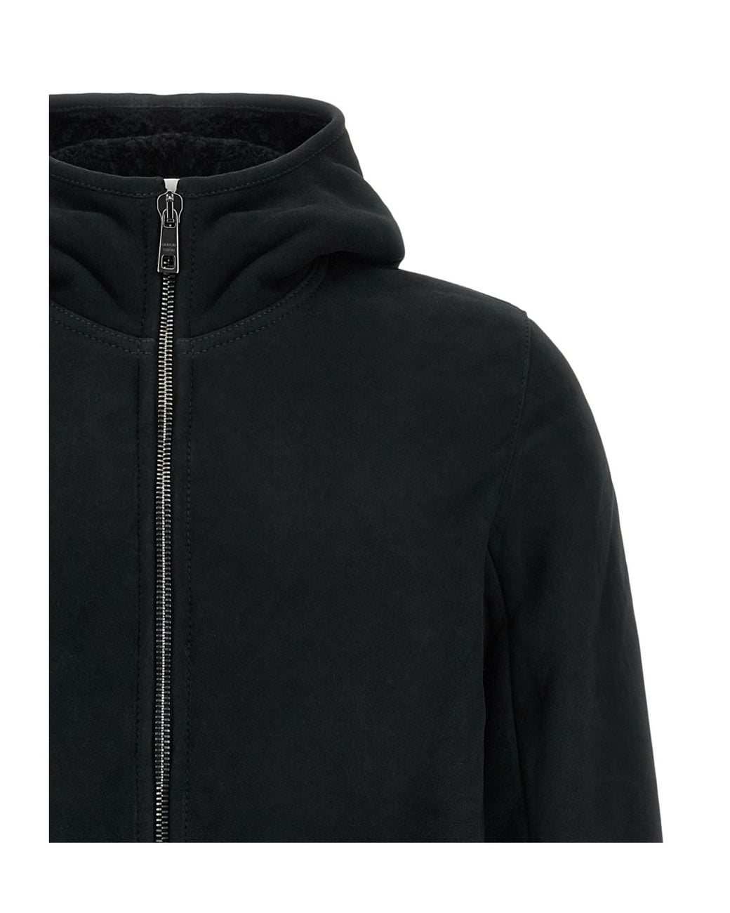 Giorgio Brato Black Suede Hooded Jacket for men