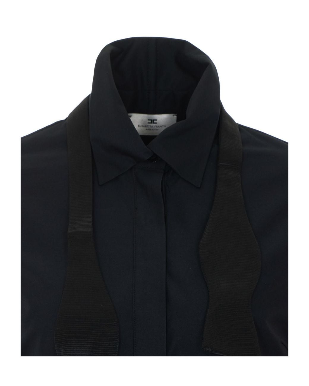 Elisabetta Franchi Blue Bow-Tie Long Sleeved Shirt