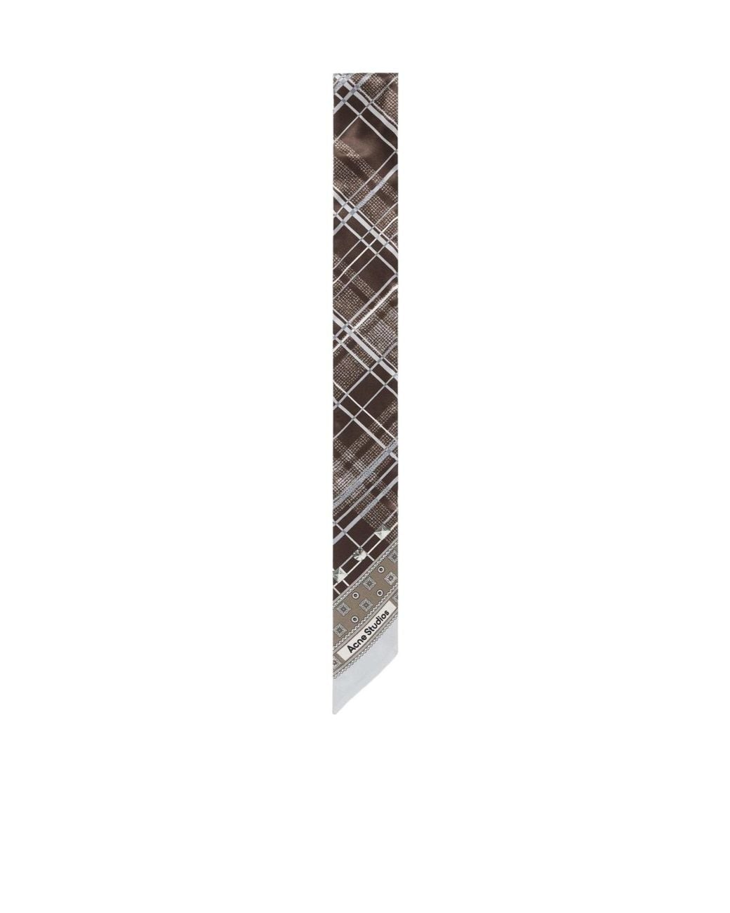Acne White Checked Scarf for men