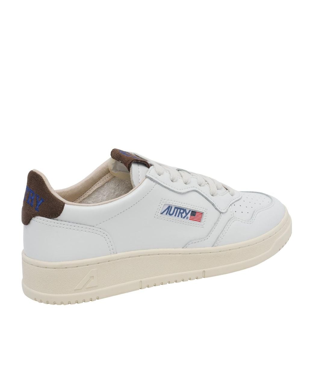 Autry White Perforated Low-Top Sneakers for men