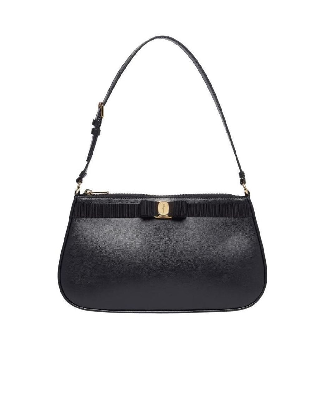 Ferragamo Black Vara Bow Shoulder Bag