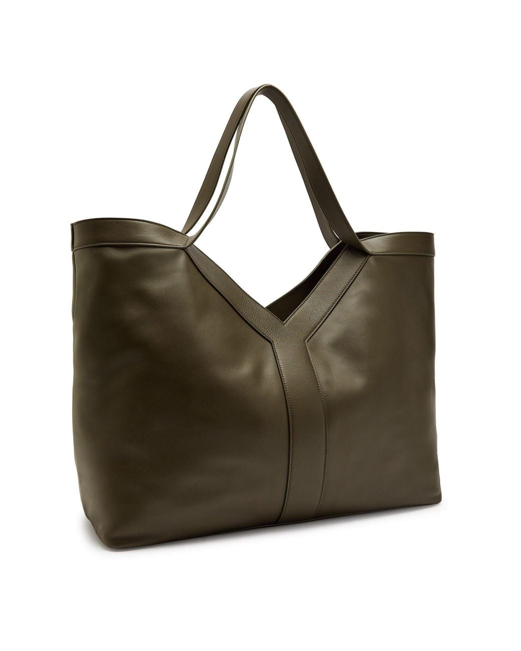 Saint Laurent Green Leather Tote Bag for men