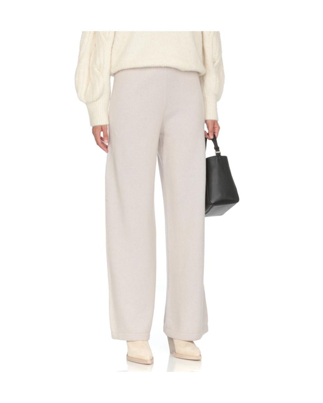 Fabiana Filippi White Wide-Leg Knitted Trousers