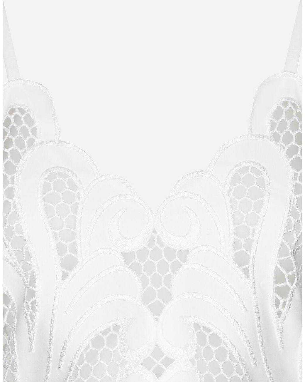Dolce & Gabbana White Cotton Top With Cut-Out Detailing