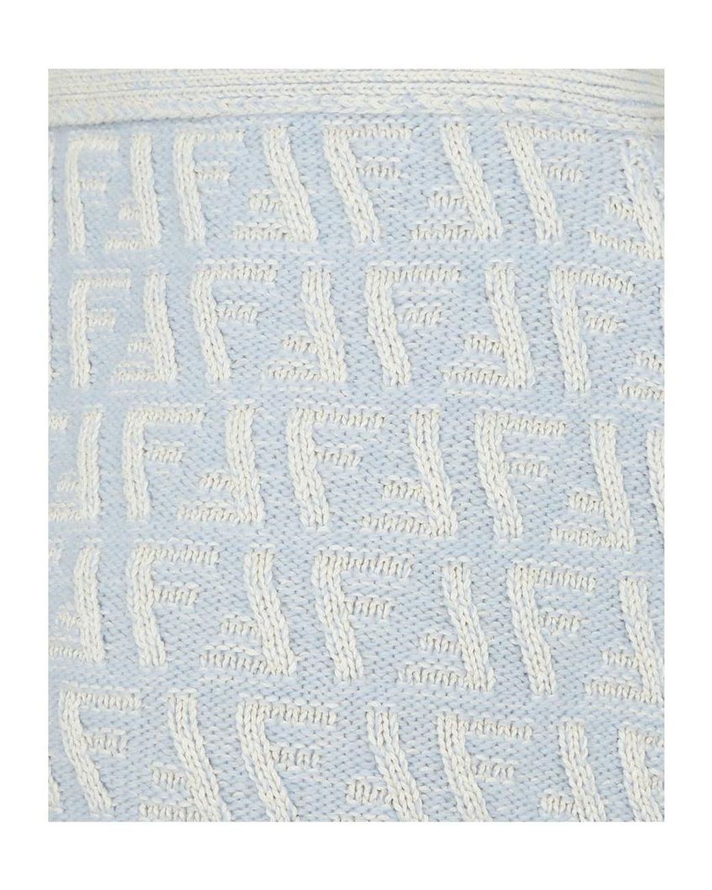 Fendi Gray Ff Logo Intarsia Knit Mini Skirt