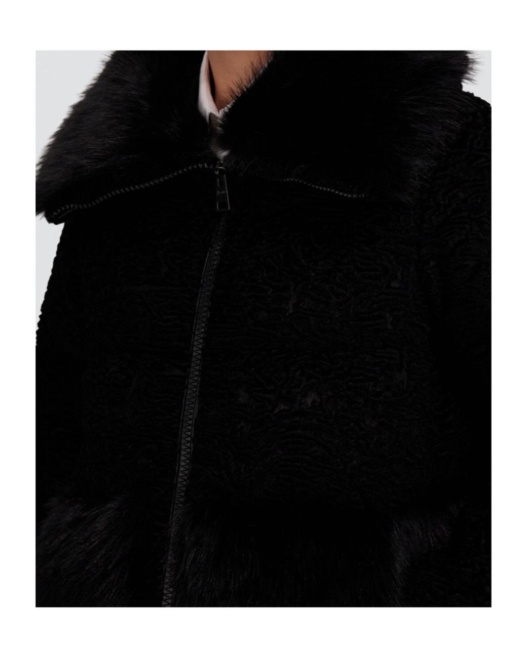 Herno Black Tocco Astrakhan Effect Hooded Jacket