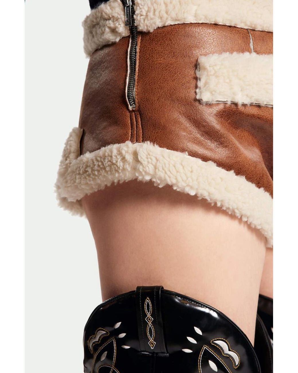 DSquared² Brown Side-Zip Shorts