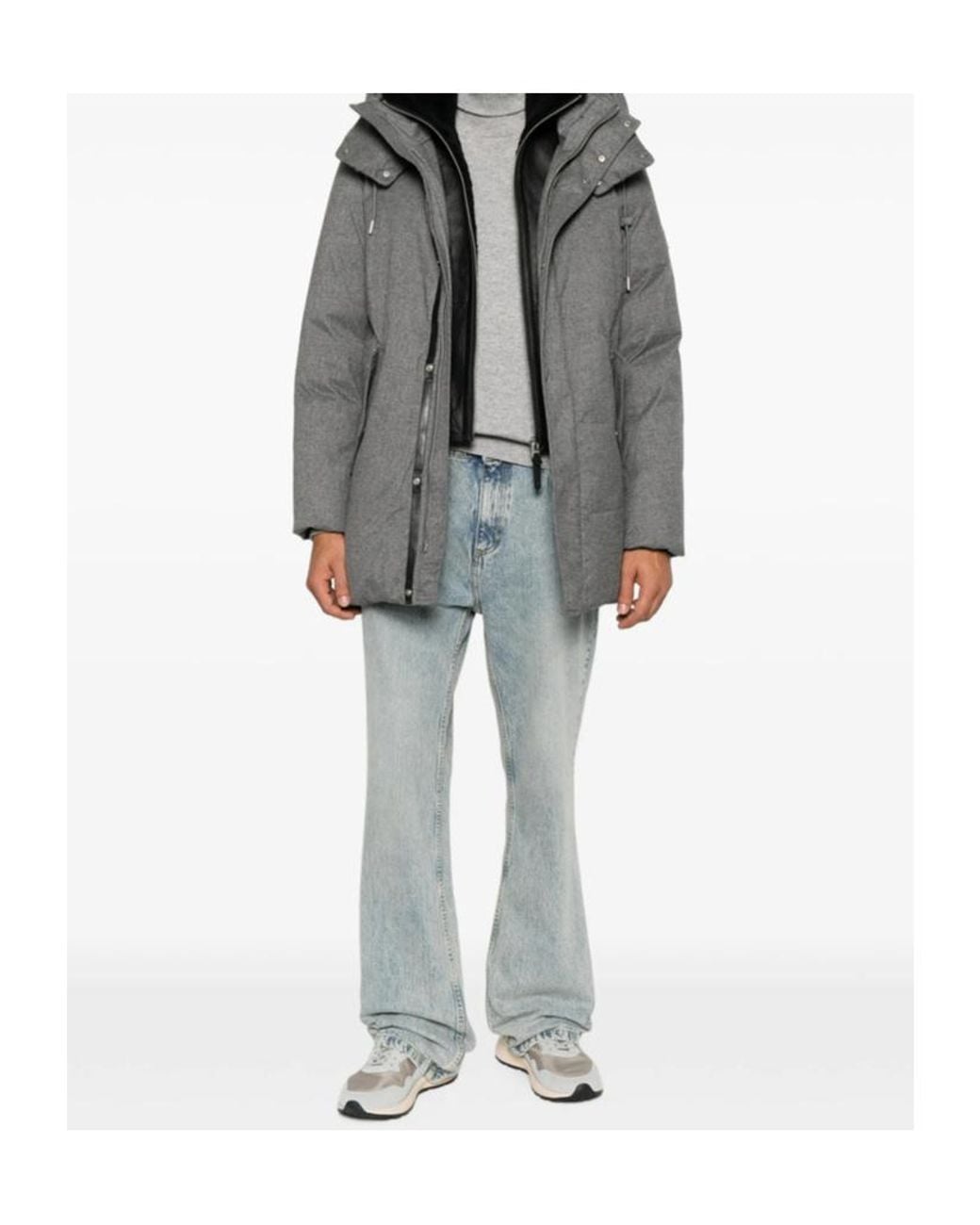 Mackage Gray Quilted Down Jacket With Zip Closure for men