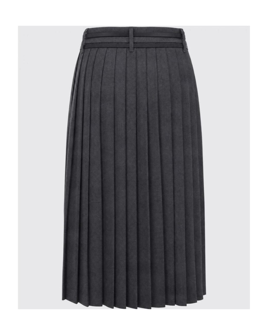 Liu Jo Black Double-Belted Pleated Skirt