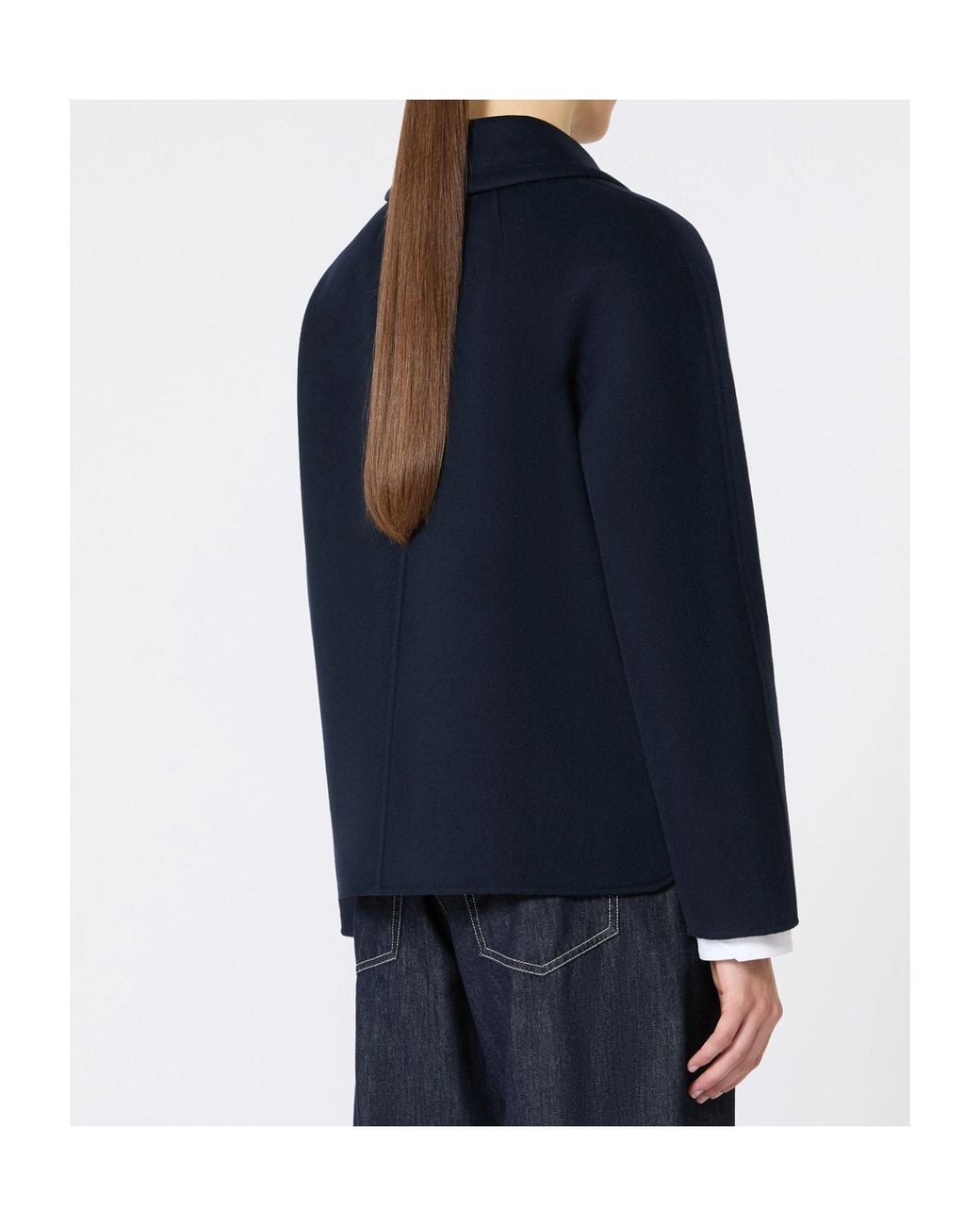 Max Mara Blue 'S Long Sleeved Button-Up Jacket