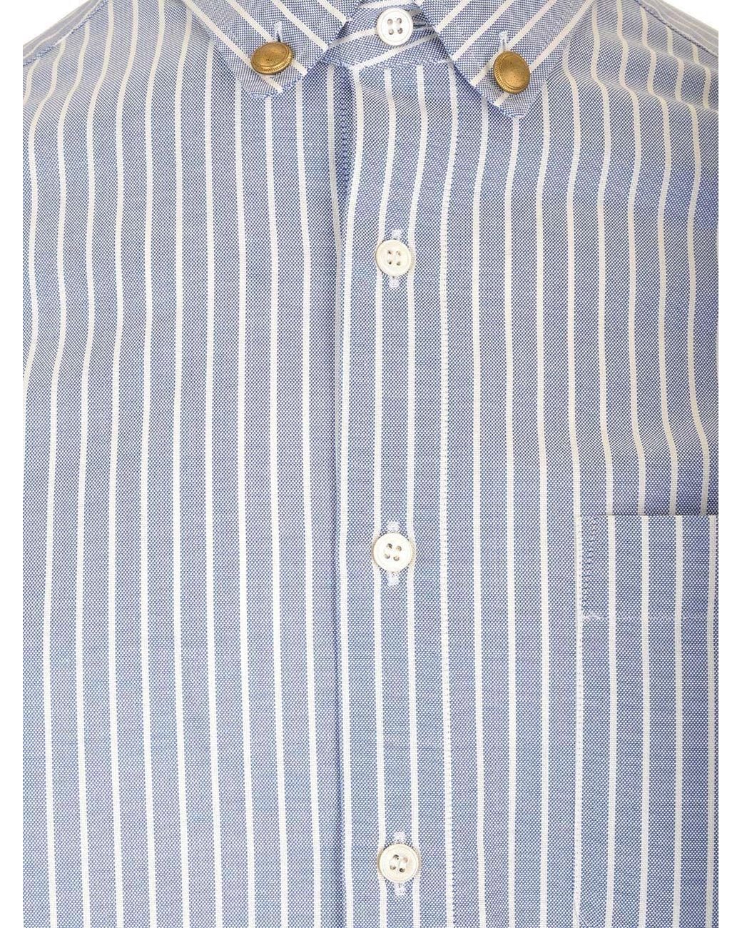 Valentino Blue Striped Button-Up Shirt for men