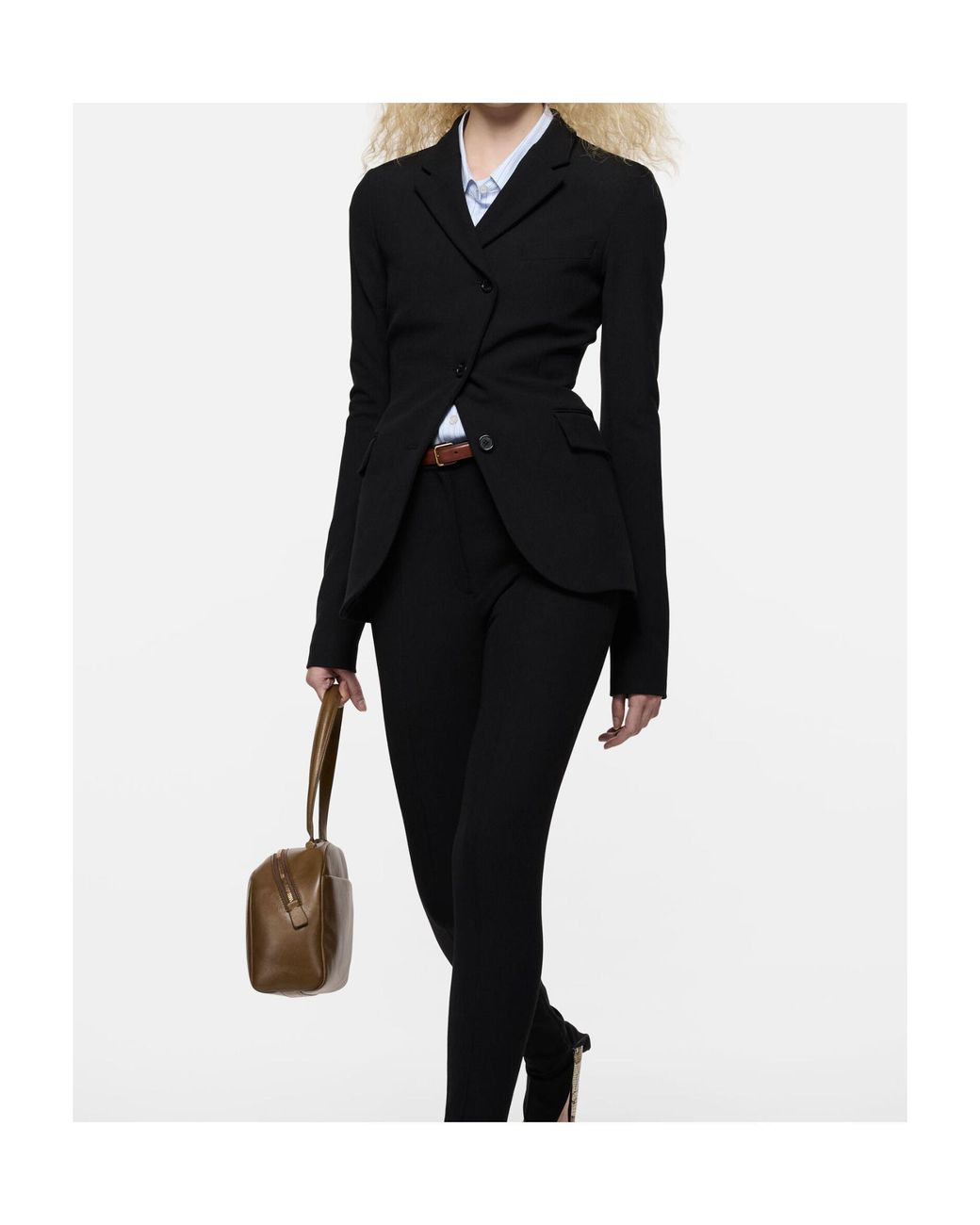 Acne Black Fitted Wool Suit Jacket