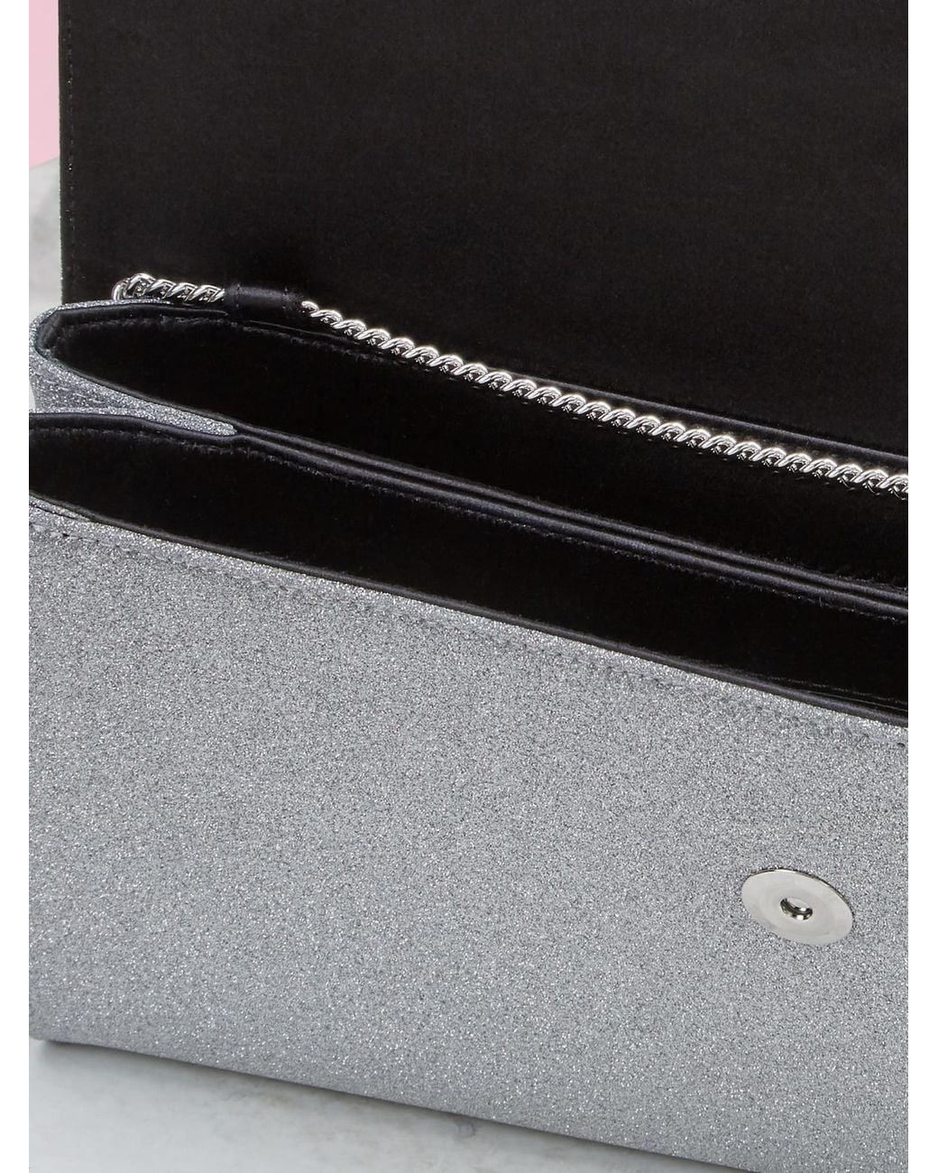 Roger Vivier Gray Flower Strass Buckle Clutch Bag