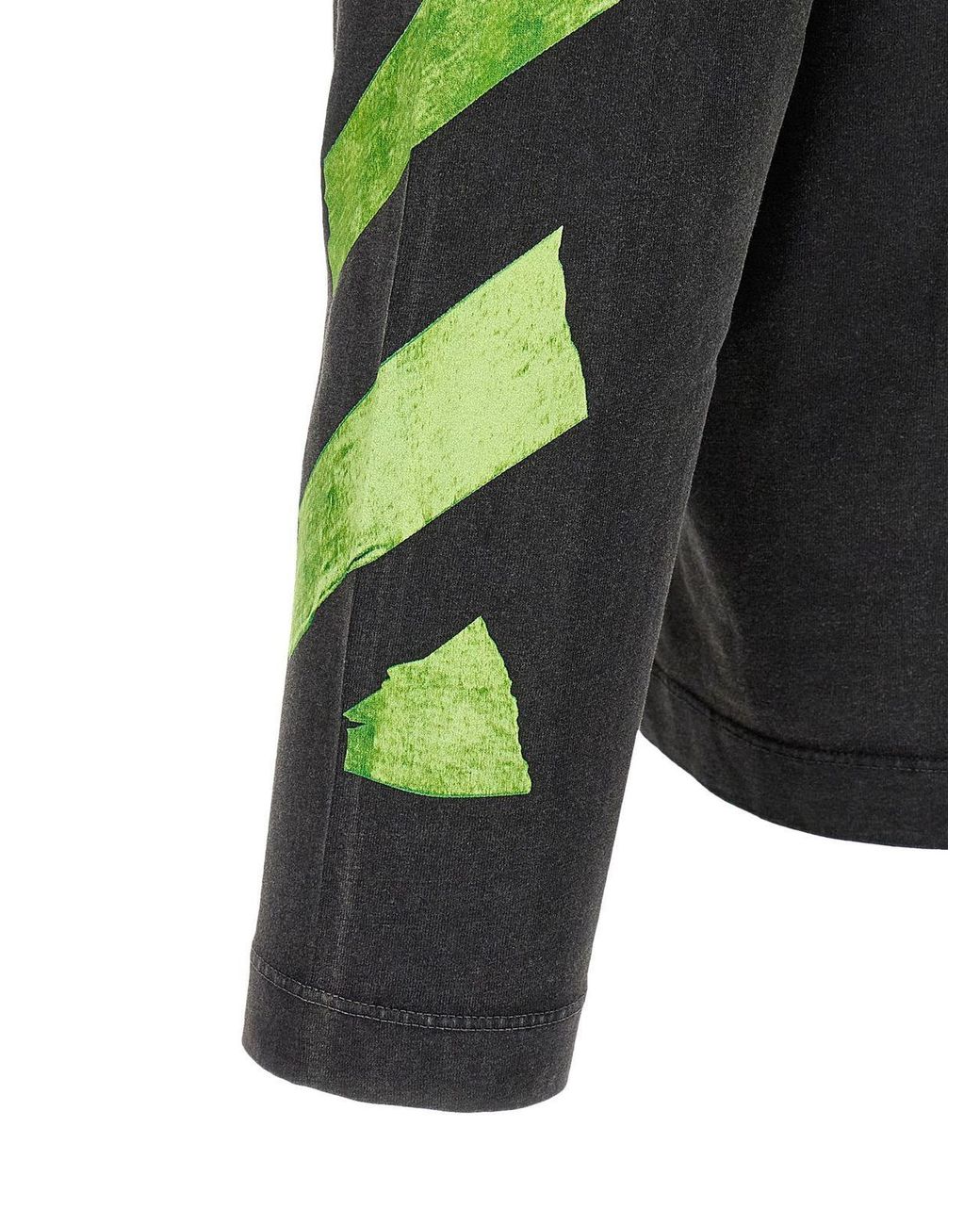 Off-White c/o Virgil Abloh Black Logo Printed Long Sleeved T-Shirt for men