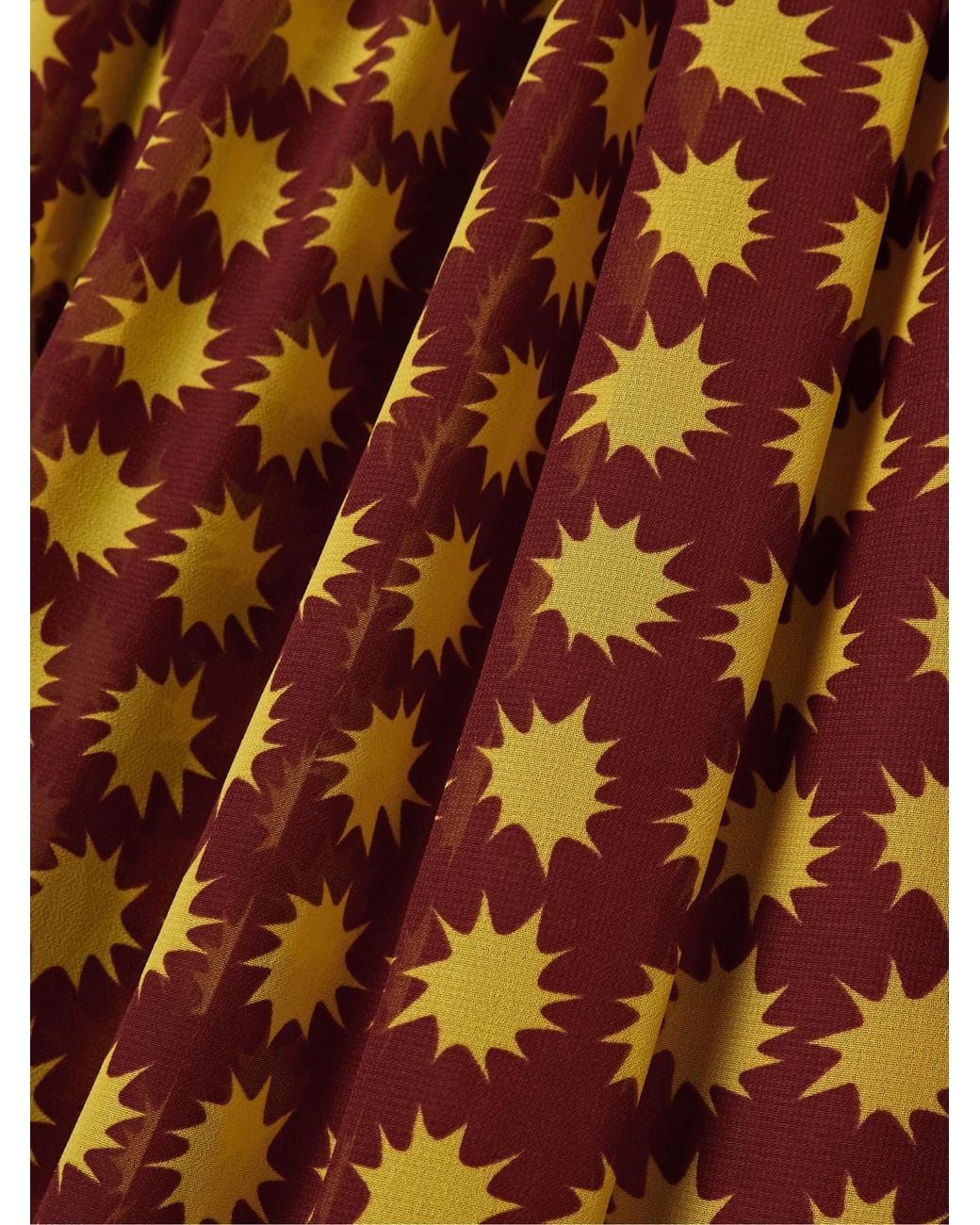 Diane von Furstenberg Brown Amira Gathered Printed Recycled-Chiffon Maxi Skirt