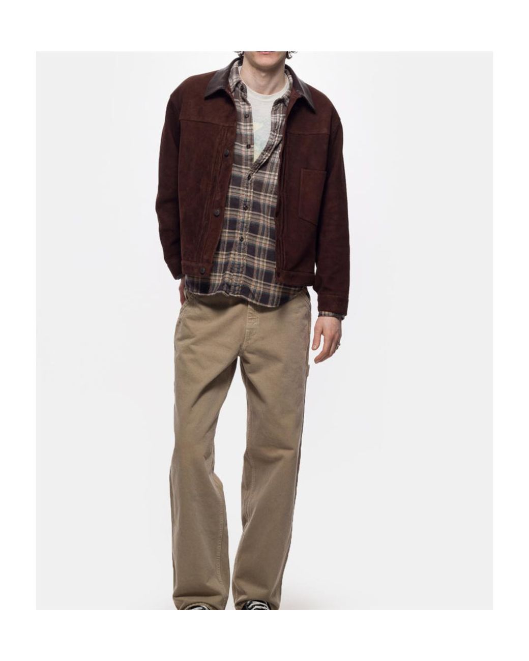A.PRESSE Brown Retro Deerskin Jacket for men