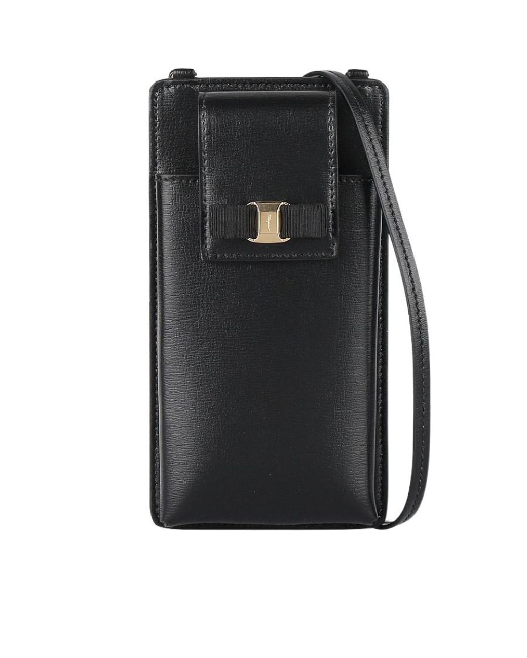 Ferragamo Black Bow Tie Mobile Phone Bag