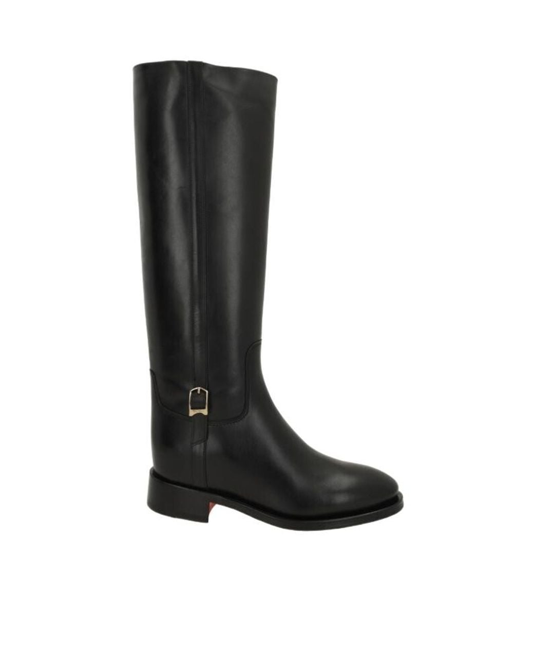 Santoni Black Sivale Buckled Riding Boots