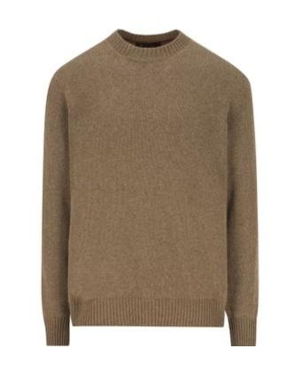Loro Piana Brown Crewneck Long-Sleeved Jumper for men