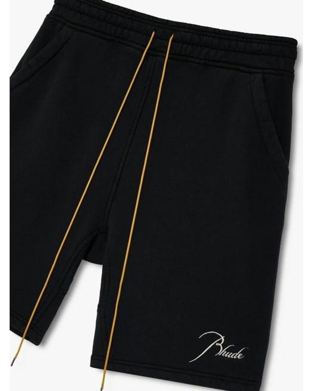 Rhude Black Classique Logo Sweatshorts for men