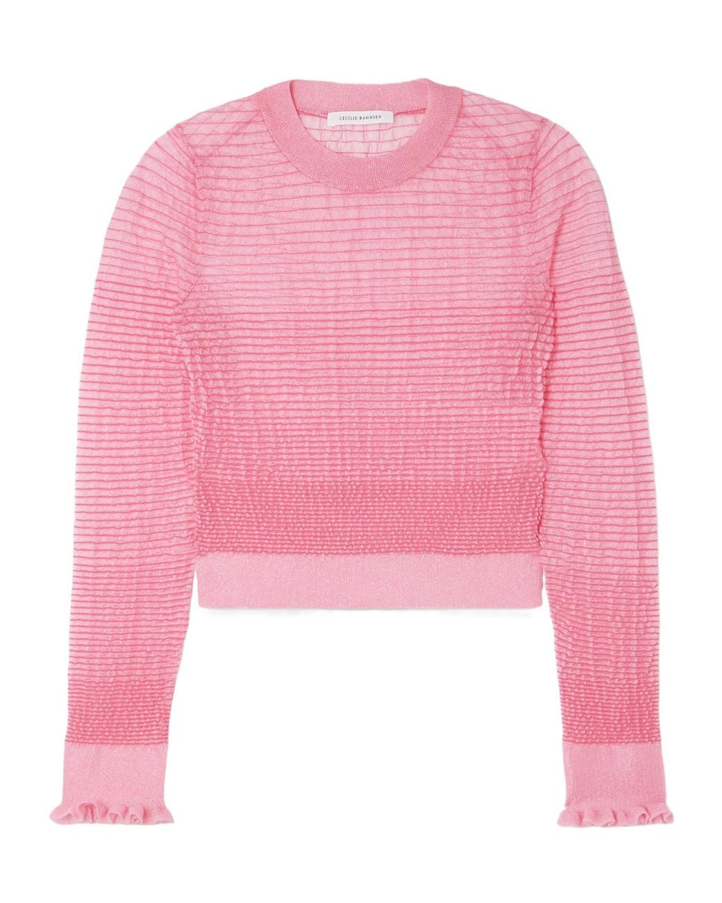 CECILIE BAHNSEN Pink Simple Knit Sweater