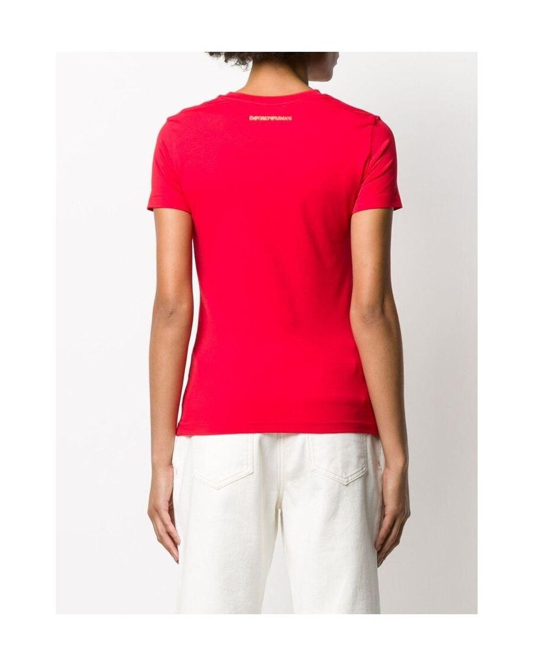 Emporio Armani Red Teddy Bear Decal T-Shirt