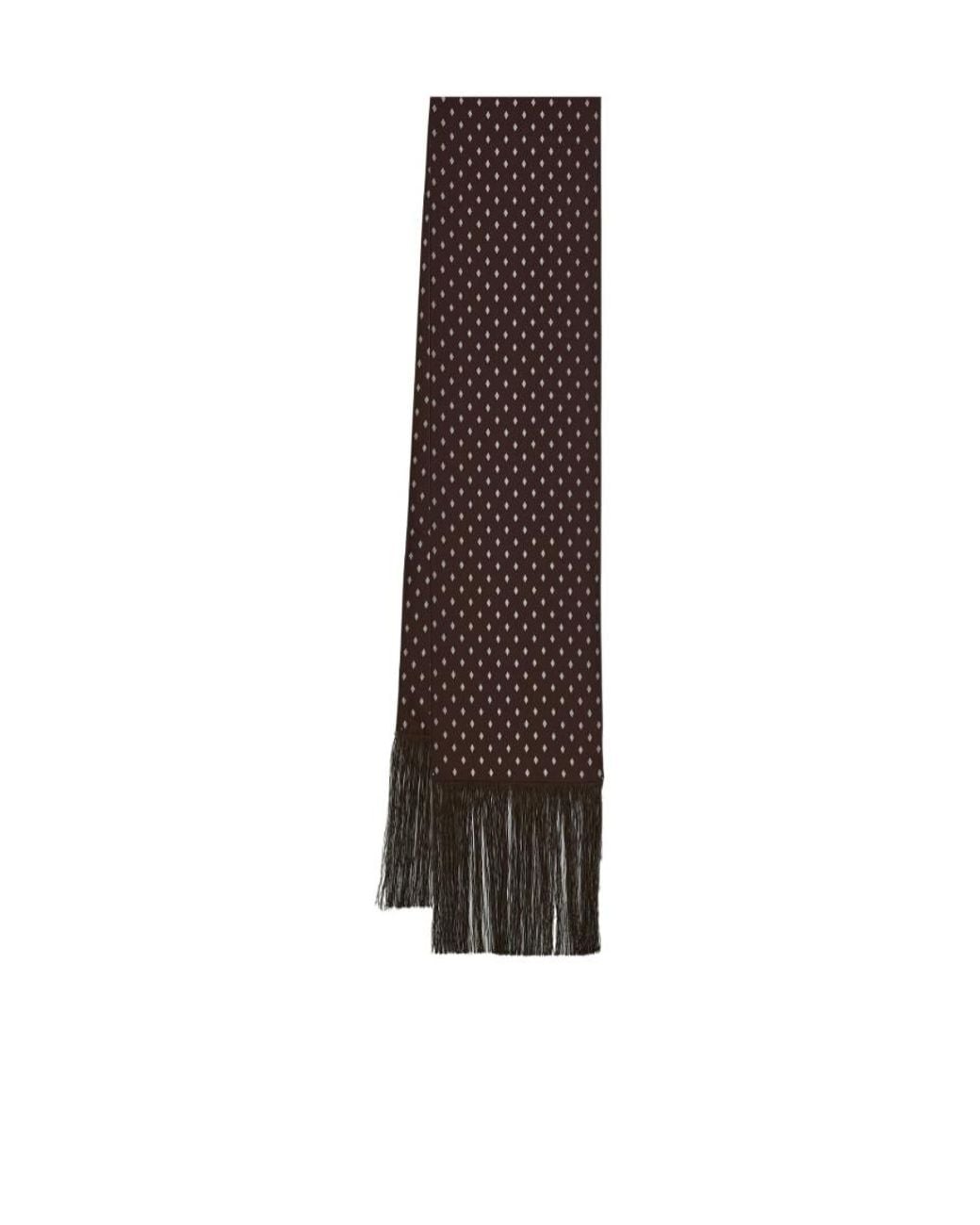 Ferragamo Brown Ferragamo Micro Gancini Printed Fringed Scarf for men
